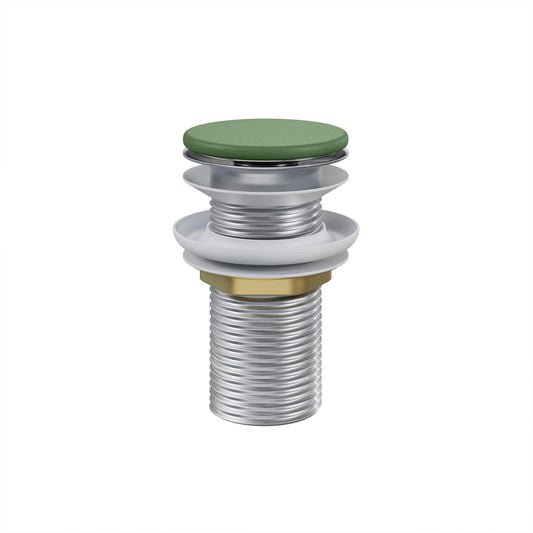 Lisse Concrete Bathroom Sink Non-Overflow Pop Up Drain in Matte Royal Green